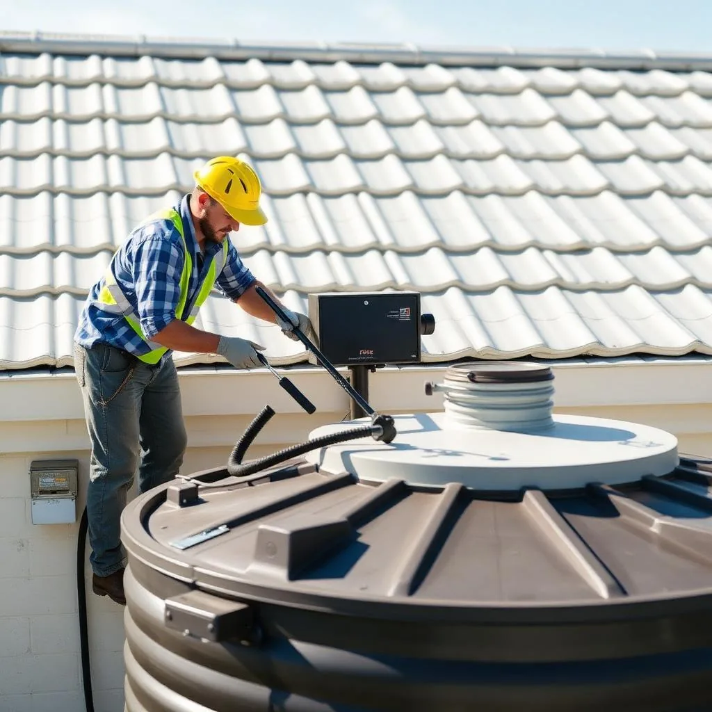 Hygienic water tank cleaning and disinfection service for a Dubai property by DAR AL HULOOL Technical Services LLC